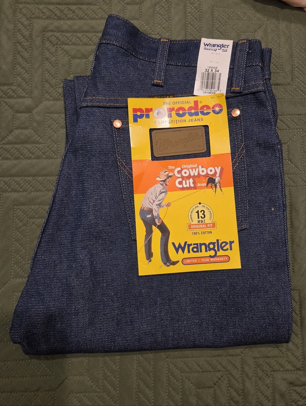 Wrangler Men’s Cowboy Cut Jeans - Dark Blue Denim 32x34